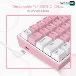 K617 FIZZ RGB Pink/White Detachable Cable