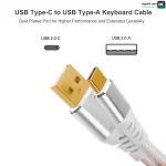 REDRAGON A115W White Type C to USB Connector Ports