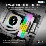 Corsair VENGEANCE RGB White 32GB 16GBx2 5200MHz On motherboard View 2