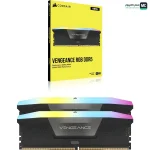 جعبه ی رم کورسیر VENGEANCE RGB Black 32GB 16GBx2 5600MHz CL36 DDR5